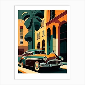 Vintage Car in summer print Art Print