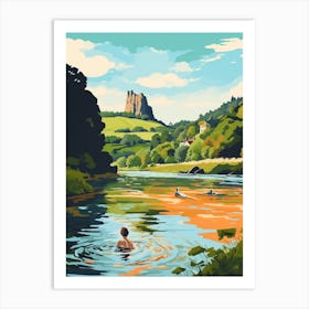 Wild Swimming At River Conwy Wales 2 Art Print