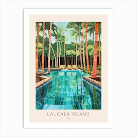 Laucala Island, Fiji 1 Midcentury Modern Pool Poster Art Print