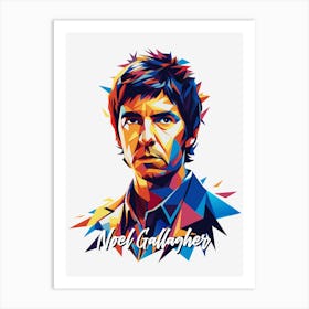 Oasis Noel Gallagher 02 Portrait Music Icon Style WPAP Pop Art Art Print