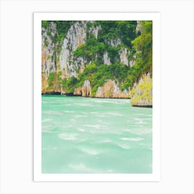 Ao Phang Nga National Park Thailand Water Colour Poster Art Print