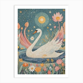 Swan In the Sun Art Print