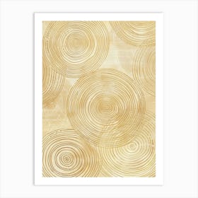 Circles On A Beige Background Art Print