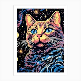 Galactic Pawgeants, Psychedelic Cats series Art Print