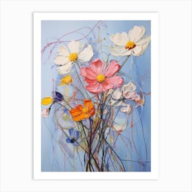 Abstract Flower Painting Cosmos 2 Art Print