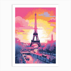 Paris In Risograph Style 3 Art Print