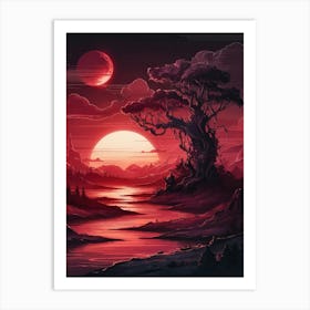 Red Sunset 3 Art Print