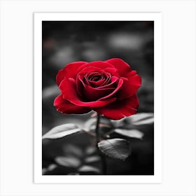 Black And White Rose Art Print