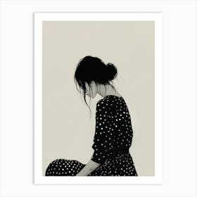 Black And White Polka Dot Art Print