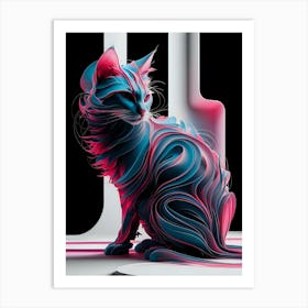 Abstract Cat 19 Art Print