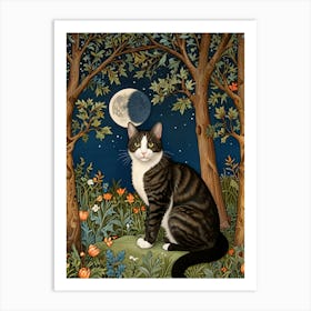 William Morris Cat In The Moonlight 24 Art Print