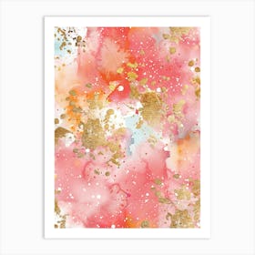 Gold And Pink Watercolor Art Print