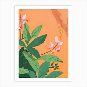 Pink Flowers In The Desert Art Print