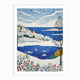 Winter Landscape Mosaic Art Print