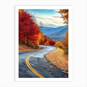 Beautiful Road In Autumn 9 Art Print