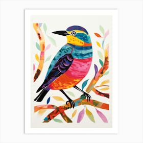 Colourful Bird Painting Dipper 2 Art Print