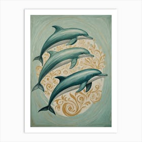 Three Dolphins Art Print