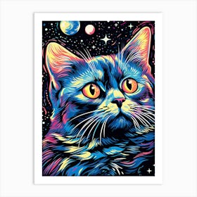 Intergalactic Littermates, Psychedelic Cats series Art Print