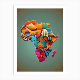 Africa Map 3 Art Print