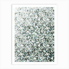 Jewel White Diamond Pattern Array with Center Motif n.0004 Art Print