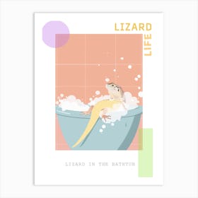 Lizard In The Bathtub Modern Abstract Illustration 2 Poster Art Print