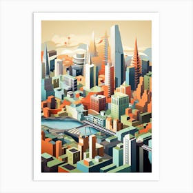 New York City View   Geometric Vector Illustration 2 Poster