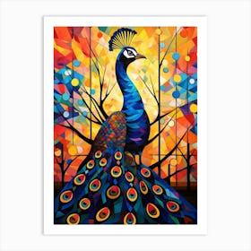 Peacock Abstract Pop Art 3 Art Print