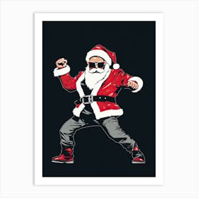 Dancing Santa 45 Art Print