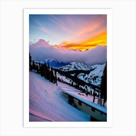 Las Leñas, Argentina Sunrise Skiing Poster Art Print