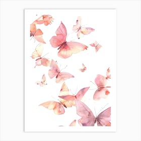 Watercolor Butterflies 3 Art Print