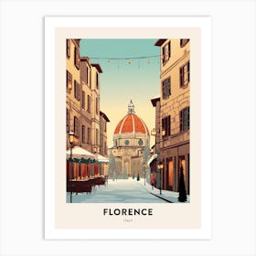 Vintage Winter Travel Poster Florence Italy 1 Art Print
