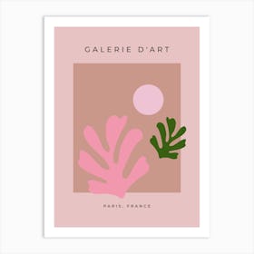 Abstract Cut Outs Leaves Blush Pink Art Print