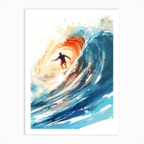 Surfing In A Wave On Navagio Beach Shipwreck Beach 2 Art Print