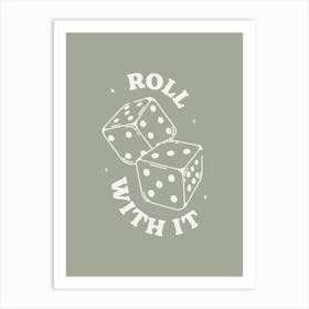 Dice Roll With It Sage 1 Art Print