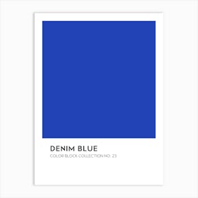 Denim Blue Color Block Collection Wall Art Print