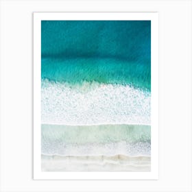 Greece, Seaside, beach and wave #3. Aerial view beach print. Sea foam Art Print