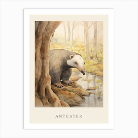 Beatrix Potter Inspired  Animal Watercolour Anteater Art Print