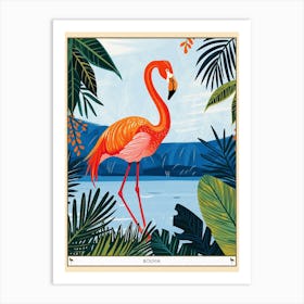 Greater Flamingo Bolivia Tropical Illustration 9 Poster Art Print