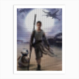 Star Wars The Force Awakens In A Pixel Dots Art Style 1 Art Print