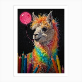 Rainbow Llama 7 Art Print