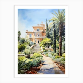 Giardini Botanici Villa Taranto Italy Watercolour  Art Print