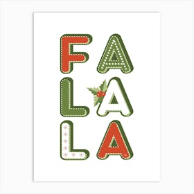 Falala Xmas typography 1 Art Print