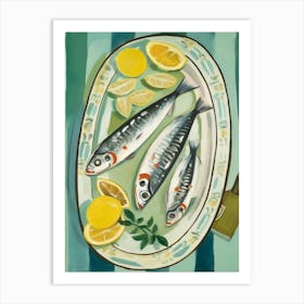 Sardines Italian Still Life Painting Art Print