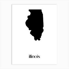 Illinois Silhouette Art Print