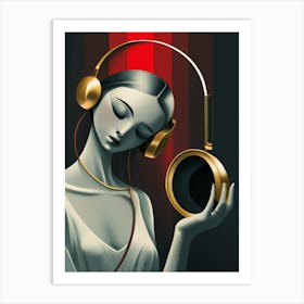 Woman Listening To Music 17 Art Print