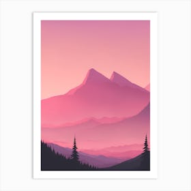 Misty Mountains Vertical Background In Pink Tone 34 Art Print