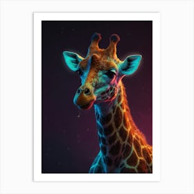 Neon Giraffe 4 Art Print