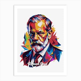 Sigmund Freud 02 Portrait WPAP Pop Art Art Print