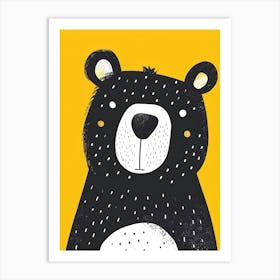 Yellow Black Bear 4 Art Print