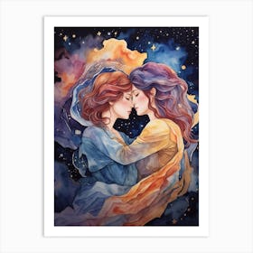 Two Women Kissing Art Print